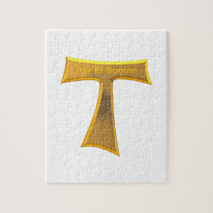 Franciscan Tau Kor Pax Et Bonum Guld Metallic Pussel