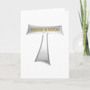 Franciscan Tau Kor Peace and Bra Silver & Guld Helgkort