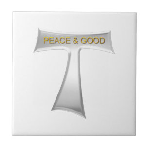 Franciscan Tau Kor Peace and Bra Silver & Guld Kakelplatta