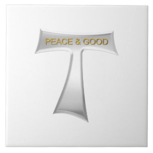 Franciscan Tau Kor Peace and Bra Silver & Guld Kakelplatta