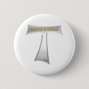 Franciscan Tau Kor Peace and Bra Silver & Guld Knapp