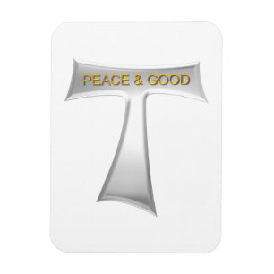 Franciscan Tau Kor Peace and Bra Silver & Guld Magnet
