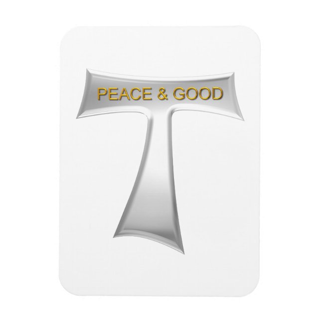 Franciscan Tau Kor Peace and Bra Silver & Guld Magnet (Vertikal)