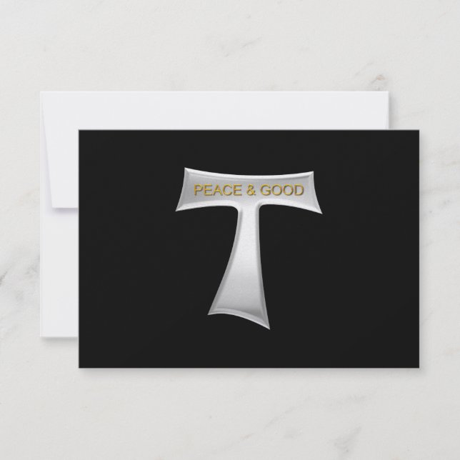 Franciscan Tau Kor Peace and Bra Silver & Guld OSA Kort (Framsida)
