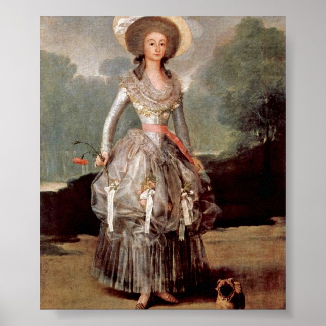 Francisco de Goya - Porträtt av Duchess of Alba Poster (Framsidan)