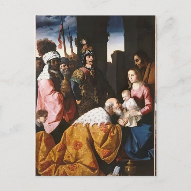 Francisco de Zurbaran- Adoration of the Magi Vykort (Framsida)