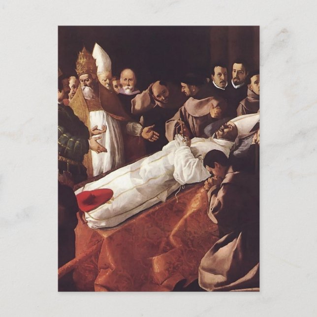 Francisco de Zurbaran-The Death of St. Bonaventura Vykort (Framsida)
