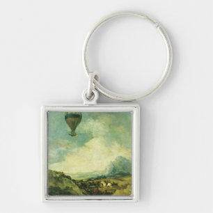 Francisco Jose de Goya y Lucientes ballongnollan Fyrkantig Silverfärgad Nyckelring