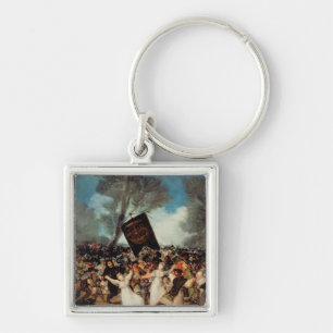 Francisco Jose de Goya y Lucientes Fyrkantig Silverfärgad Nyckelring