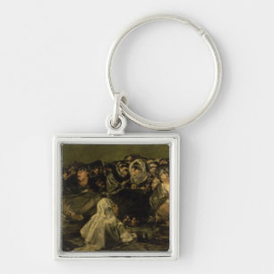 Francisco Jose de Goya y Lucientes   häxorna Fyrkantig Silverfärgad Nyckelring