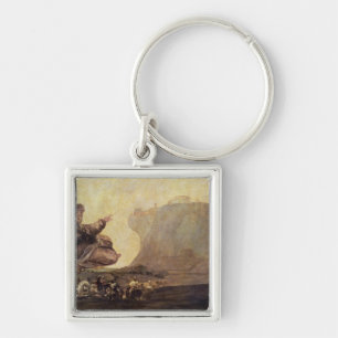 Francisco Jose de Goya y Lucientes   häxorna Fyrkantig Silverfärgad Nyckelring