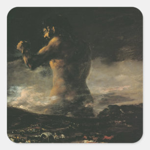 Francisco Jose de Goya y Lucientes   Kolossus. Fyrkantigt Klistermärke