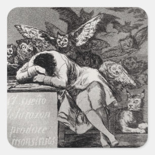 Francisco Jose de Goya y Lucientes sömnen av Fyrkantigt Klistermärke