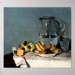 Francisco Oller still Life Bananas, Pitcher Poster