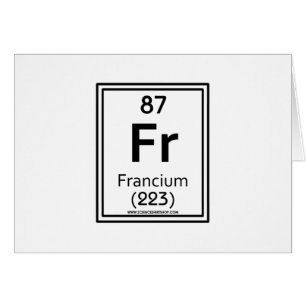 Francium 87 hälsningskort