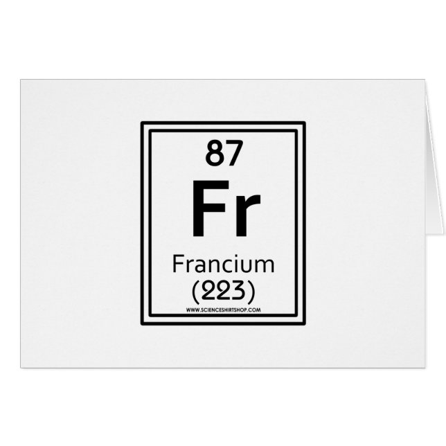 Francium 87 hälsningskort (Framsidan Horizontal)