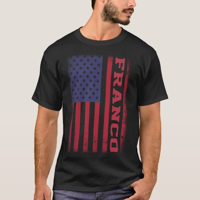 FRANCO American Flagga T Shirt (Framsida)