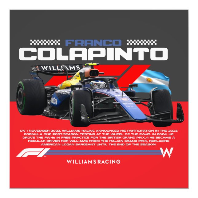 Franco colapinto fototryck (Framsidan)