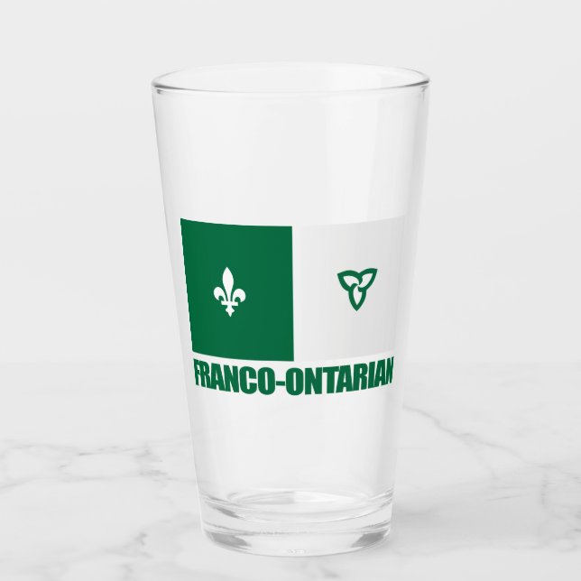Franco-Ontarian Flagga Glaskopp (Framsida)