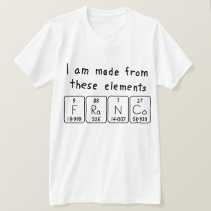 Franco Periodisk skjorta bord namn T-shirt