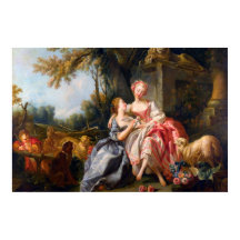 Francois Boucher Billet Dou rococo dam art