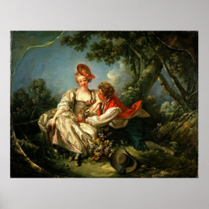 François Boucher de fyra årstiderna: Vår Frühling Poster