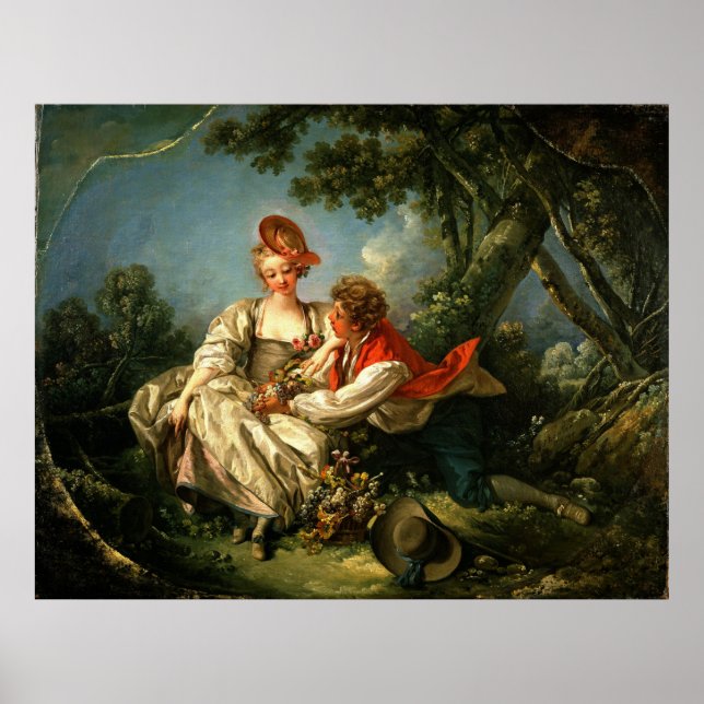 François Boucher de fyra årstiderna: Vår Frühling Poster (Framsidan)