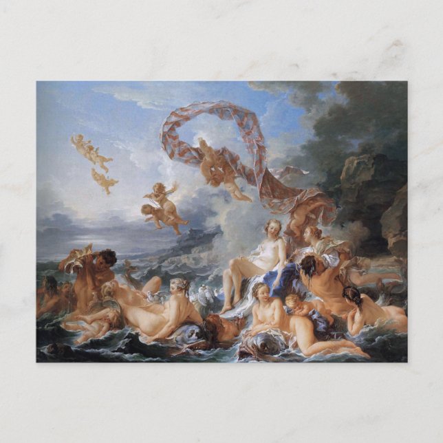 Francois Boucher födelse och triumf i Venus Vykort (Framsida)