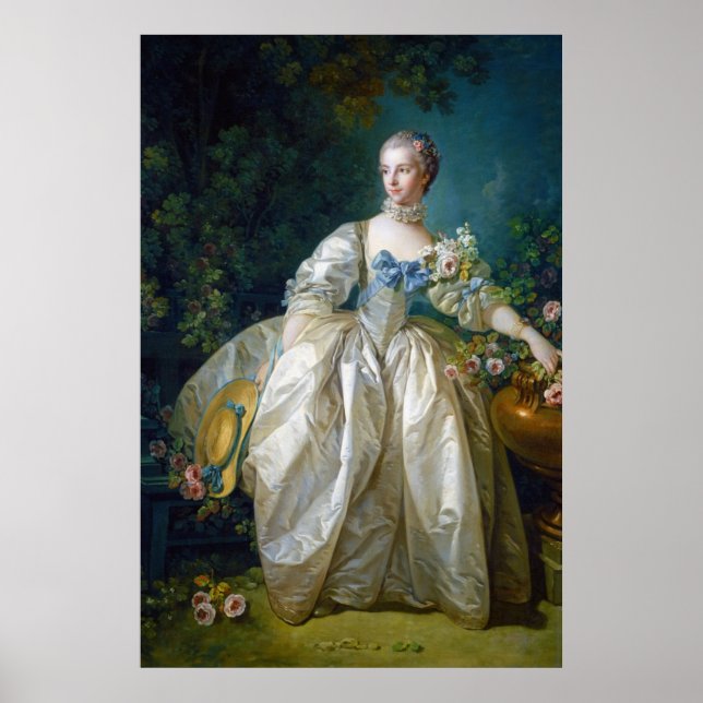 FRANCOIS BOUCHER - MADAME BERGERET porträtt art Poster (Framsidan)