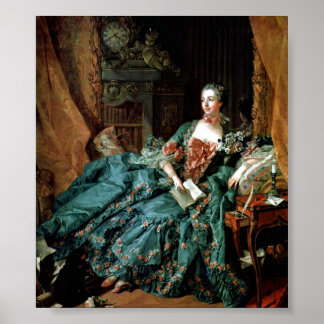 Francois Boucher - Madame de Pompadour Porträtt Poster