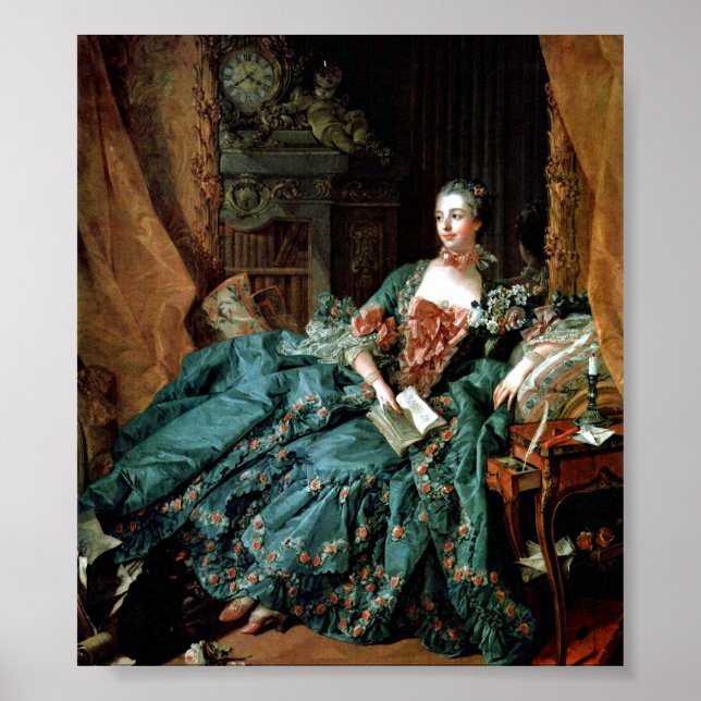 Francois Boucher - Madame de Pompadour Porträtt Poster (Framsidan)