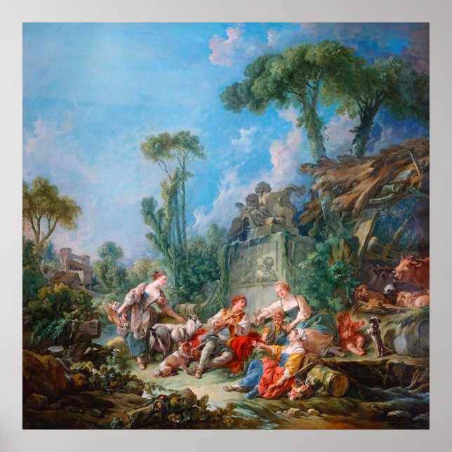 francois boucher shepherd's idyll rococo scenery poster (Framsidan)