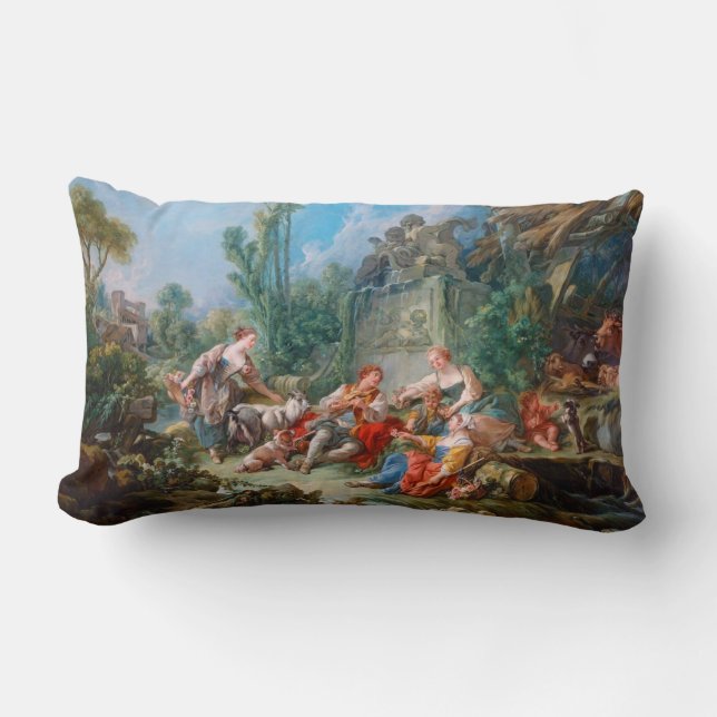 francois boucherherde landskap för rokokor för lumbarkudde (Framsida)