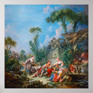 francois boucherherde landskap för rokokor för poster