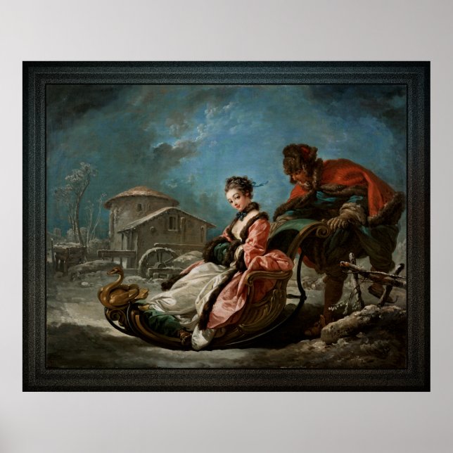 François Bouchers fyra säsonger av Winter Poster (Framsidan)