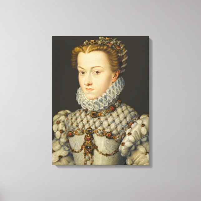 Francois Clouet - Elisabeth av Österrike Canvastryck (Framsida)
