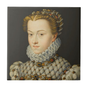 Francois Clouet - Elisabeth of Austria Kakelplatta