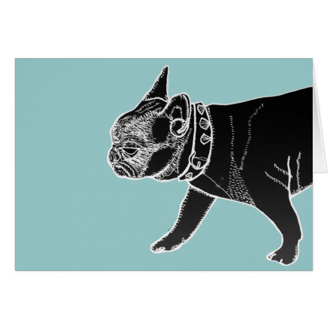 Francois den franska bulldoggen hälsningskort (Framsidan Horizontal)