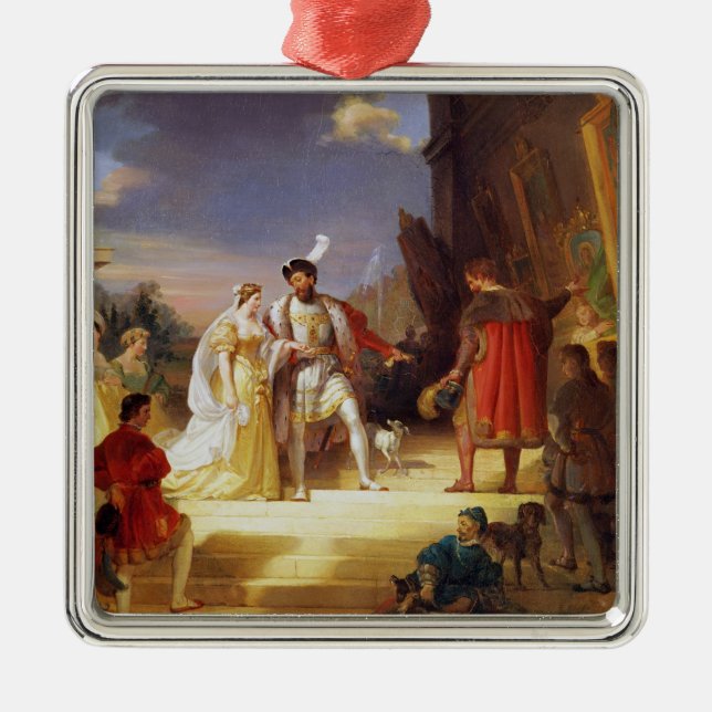 Francois mig med Leonardo Da Vinci Julgransprydnad Metall (Framsidan)