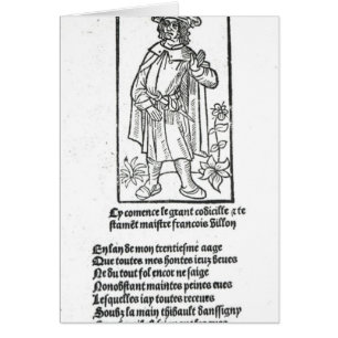 Francois Villon, från 'Oeuvres Hälsningskort