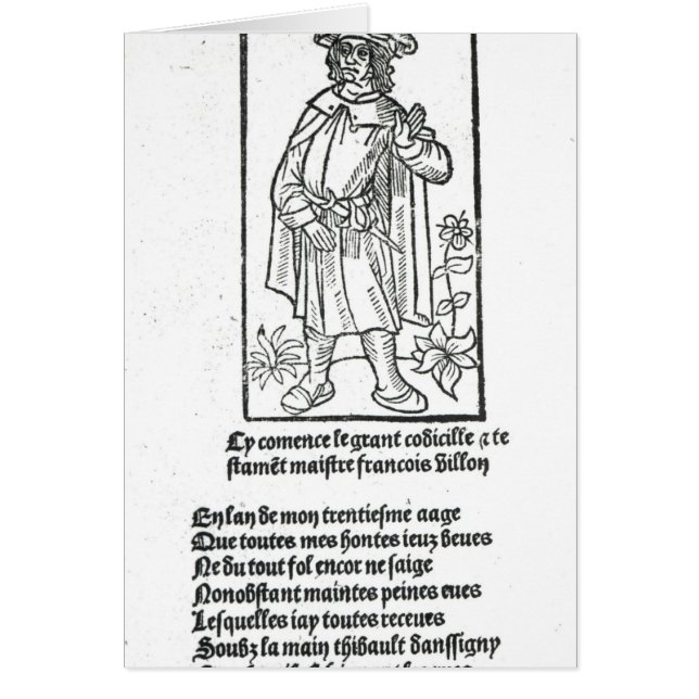 Francois Villon, från 'Oeuvres Hälsningskort (Framsidan)