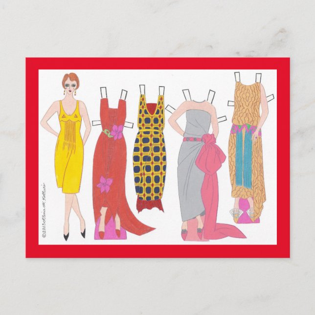 Francoise, Art Deco Dam av Frankrike Papper Doll Vykort (Framsida)