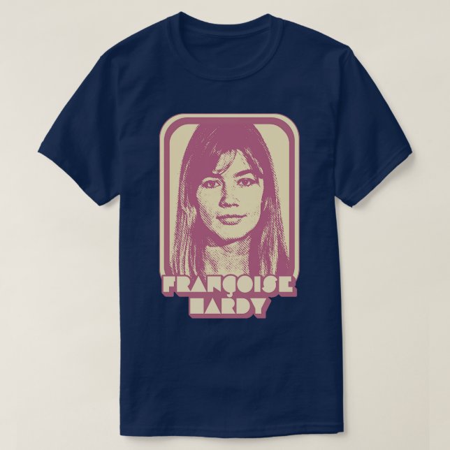Francoise Hardy Retro Francophile Design T Shirt (Design framsida)