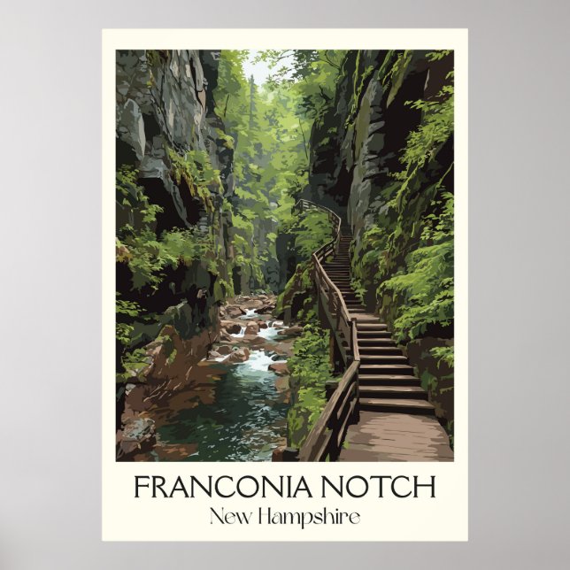 Franconia Notch New Hampshire Gorge Poster (Framsidan)