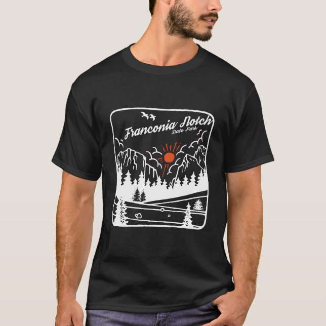 Franconia Notch State Park New Hampshire Coola Nh T Shirt (Framsida)