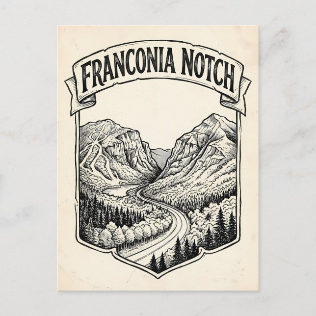 Franconia Notch Vykort (Framsida)