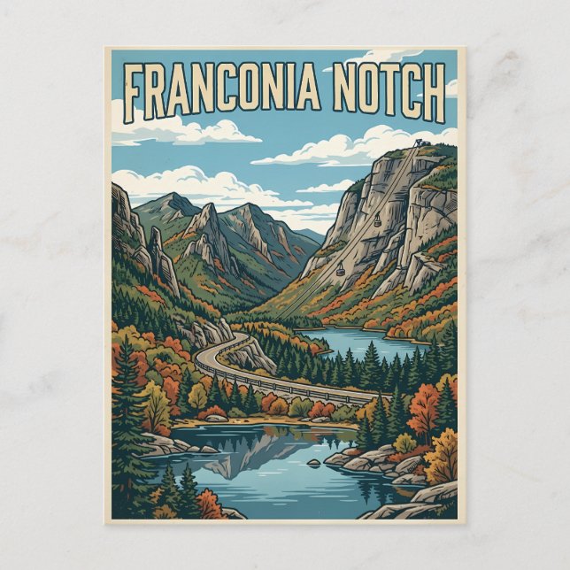 Franconia Notch Vykort (Framsida)