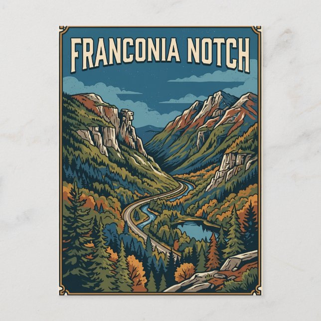 Franconia Notch Vykort (Framsida)