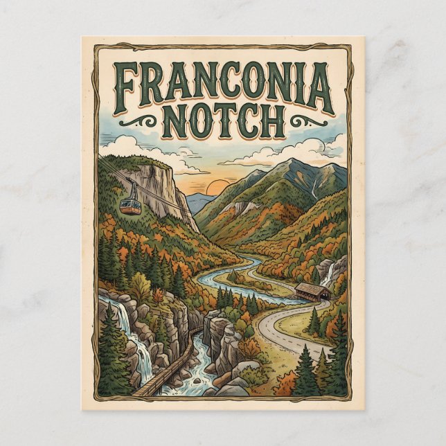 Franconia Notch Vykort (Framsida)