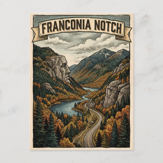 Franconia Notch Vykort (Framsida)